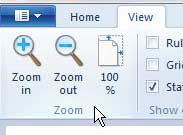 cómo hacer zoom en Microsoft Paint