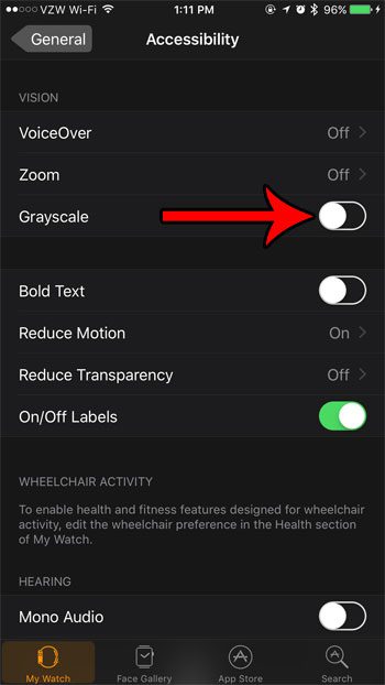 Cómo desactivar la escala de grises en Apple Watch