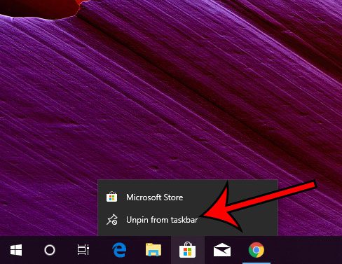 desanclar el icono de microsoft store de la barra de tareas de Windows 10