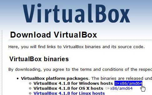 Download and install the Virtual Box program