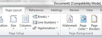 open the page borders for Microsoft Word menu