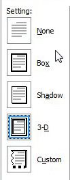 settings option for page borders for word documents