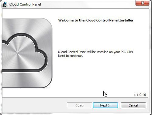 install iCloud control panel to configure iCloud on a Windows PC