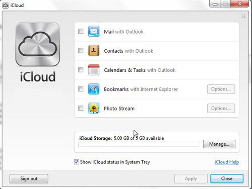 choose what items you want to sync with iCloud