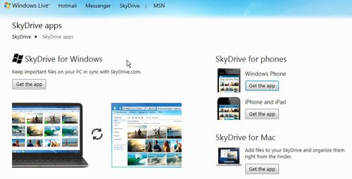 select the skydrive folder in windows 7 option