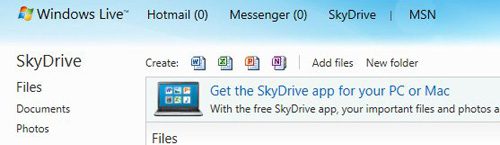 get the skydrive folder in windows 7