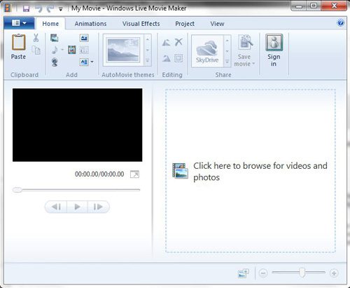Windows 7 Video Düzenleme Arabirimi