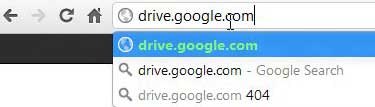 navigate to the google drive page