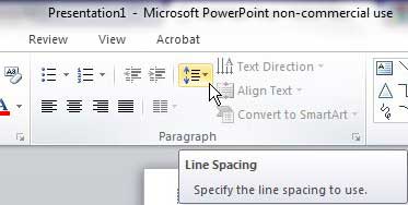 change powerpoint line spacing