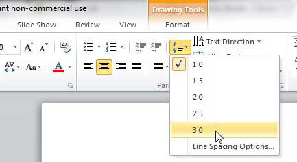 how to change line spacing in powerpoint 2010