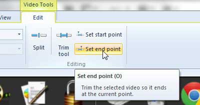 set the end point of your clip