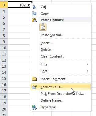 open the format cells menu