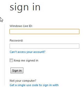 Log in to Hotmail