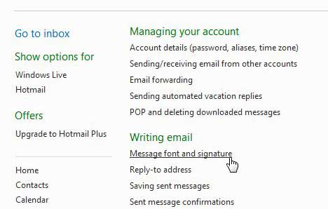 how to edit your signature in hotmail