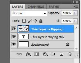 select the layer you want to flip