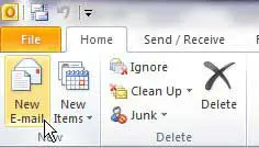 create a new message in outlook 2010