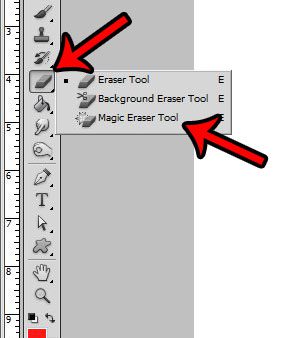 use the magic eraser tool to make a transparent background in Photoshop
