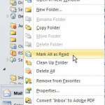mark all messages as read in outlook 2010