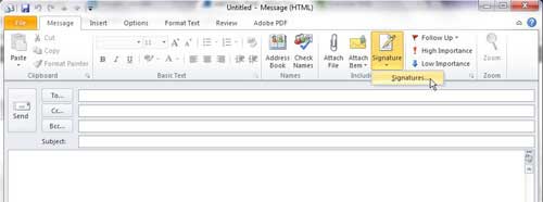 how to make a signature in outlook 2010