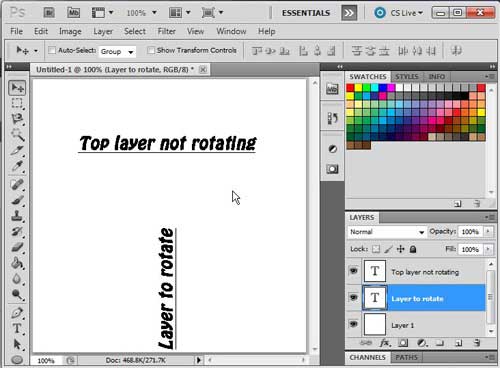 how to rotate a layer in photoshop cs5