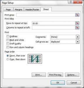 how to repeat rows in excel 2010