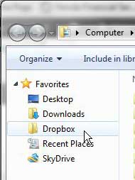 the dropbox folder on a pc