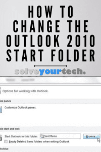 How to Change the Opening Folder in Outlook 2010