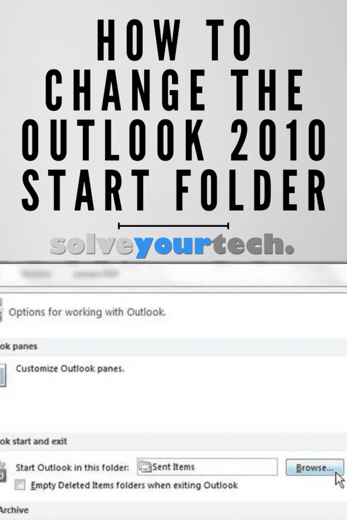Cómo cambiar la carpeta de apertura en Outlook 2010