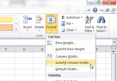 how do i make columns automatically expand in excel 2010