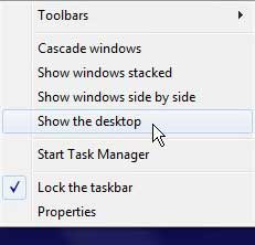 how to show the desktop