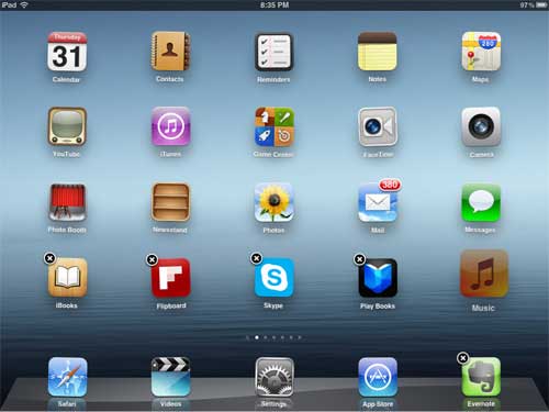 enter the icon edit mode on your ipad