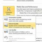 how to compress video and audio in powerpoint 2010