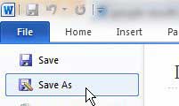 word 2010 save as