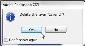 confirm layer dleetion