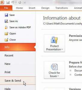 how to email a presentation in powerpoint 2010
