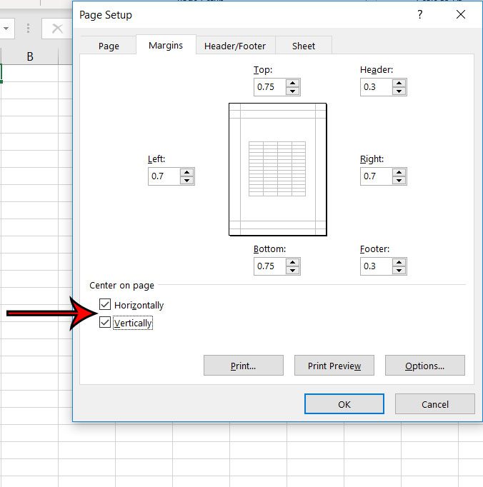 how to center horizontally and vertically in excel