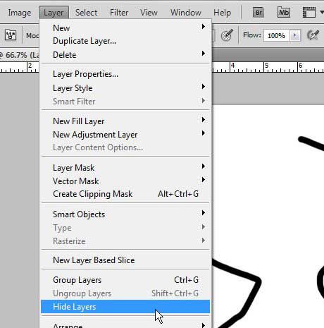 hide photoshop layers from the layer menu