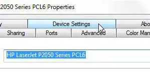p2050 device settings