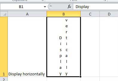 display excel text in multiple vertical columns
