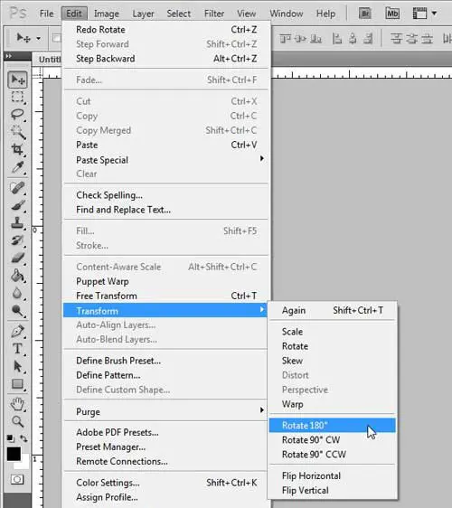 use the transform tool in photoshop