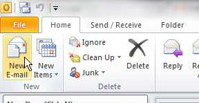 create new message outlook 2010