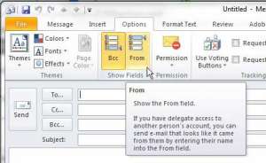 how to display the from field in outlook 2010