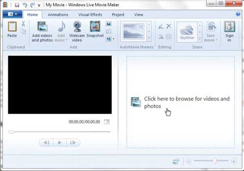 open a file in windows live movie maker
