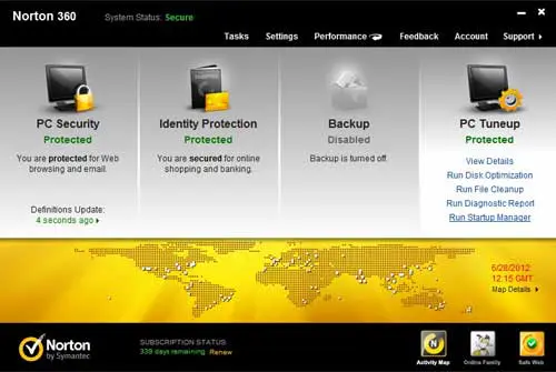 open norton 360 startup manager