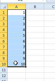 select the cells to average in excel 2010