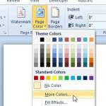 how to change background color in word 2010