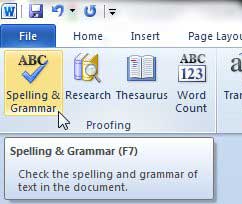 how to do a grammar check in word 2010