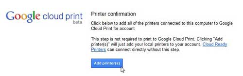 cloud print add printers