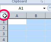 excel 2010 select all the cells