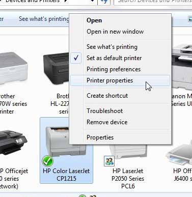 hp cp1215 printer properties